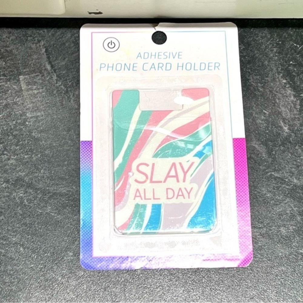 NEW Adhesive Phone Card Holder Slay All Day Gift